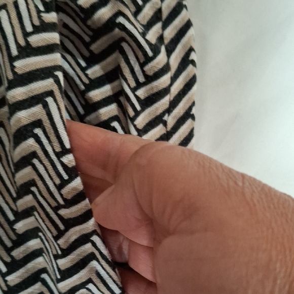 LOFT Women's Black and Cream Pants Wide Leg Size M - Picture 3 of 6